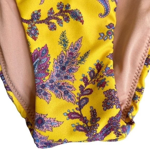 NWT J. Crew High-rise bikini bottom in Ratti® golden paisley Yellow Sz XXS - Picture 5 of 12